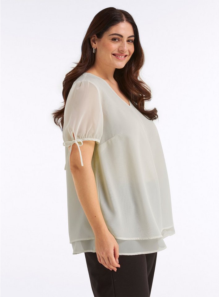 Sheego Klassische Bluse Tunika Kurzarm – Bild 4 von 5