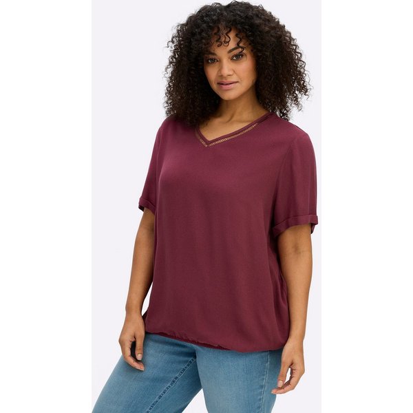 Sheego Klassische Bluse Tunika Kurzarm