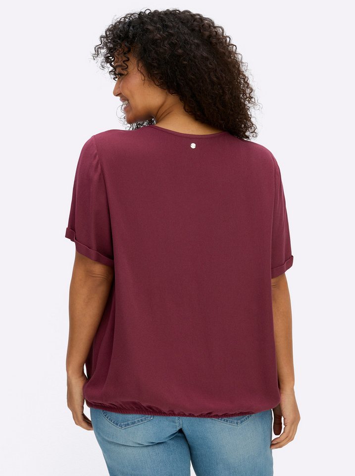 Sheego Klassische Bluse Tunika Kurzarm – Bild 2 von 5