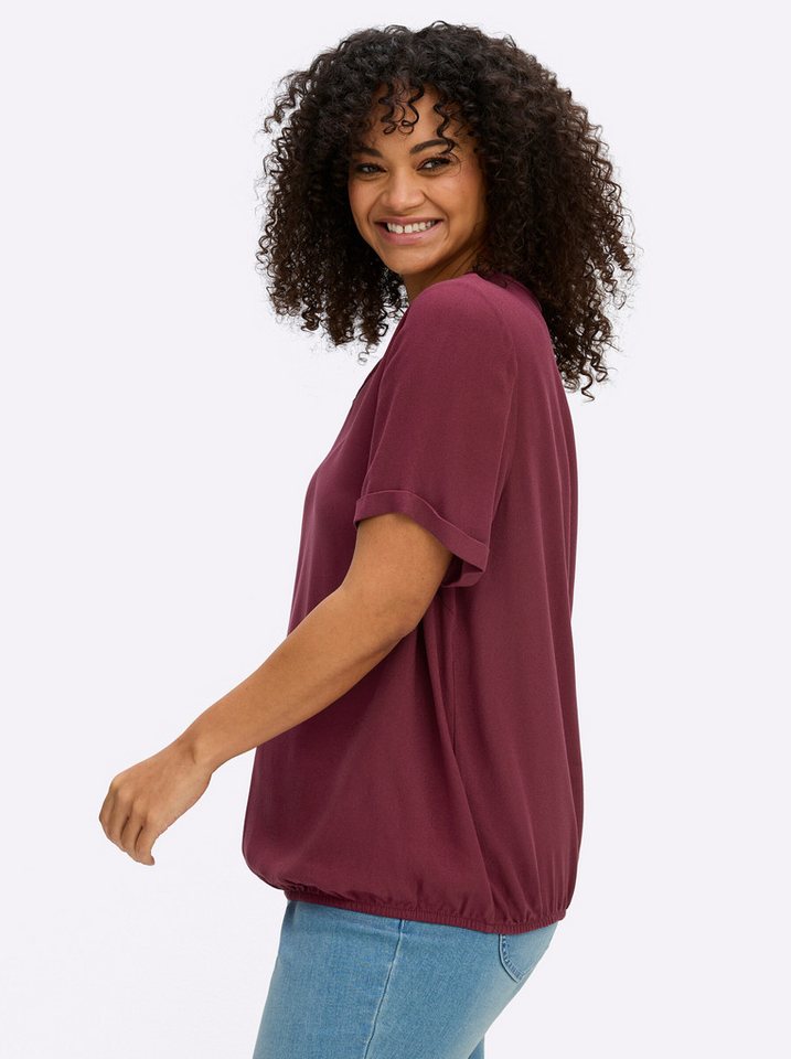 Sheego Klassische Bluse Tunika Kurzarm – Bild 4 von 5
