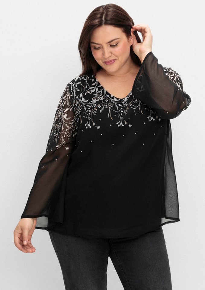 Sheego Klassische Bluse Tunika Langarm – Bild 5 von 5
