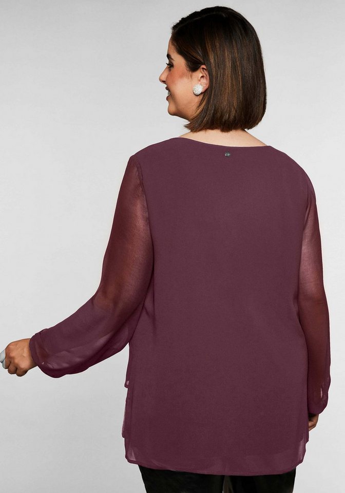 Sheego Klassische Bluse Tunika Langarm – Bild 2 von 5