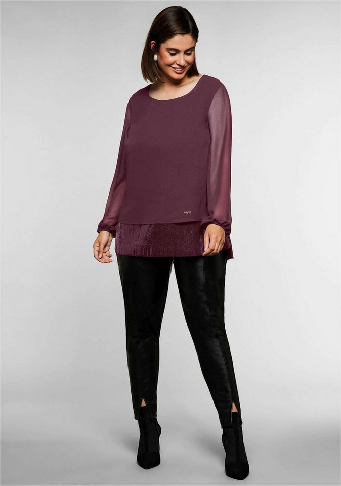 Sheego Klassische Bluse Tunika Langarm – Bild 3 von 5
