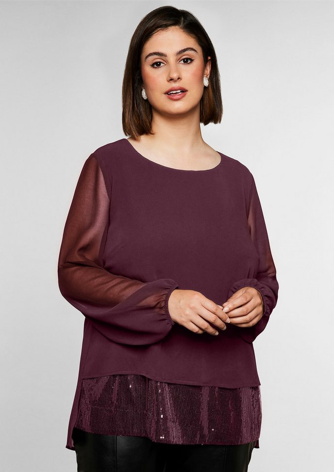 Sheego Klassische Bluse Tunika Langarm – Bild 5 von 5