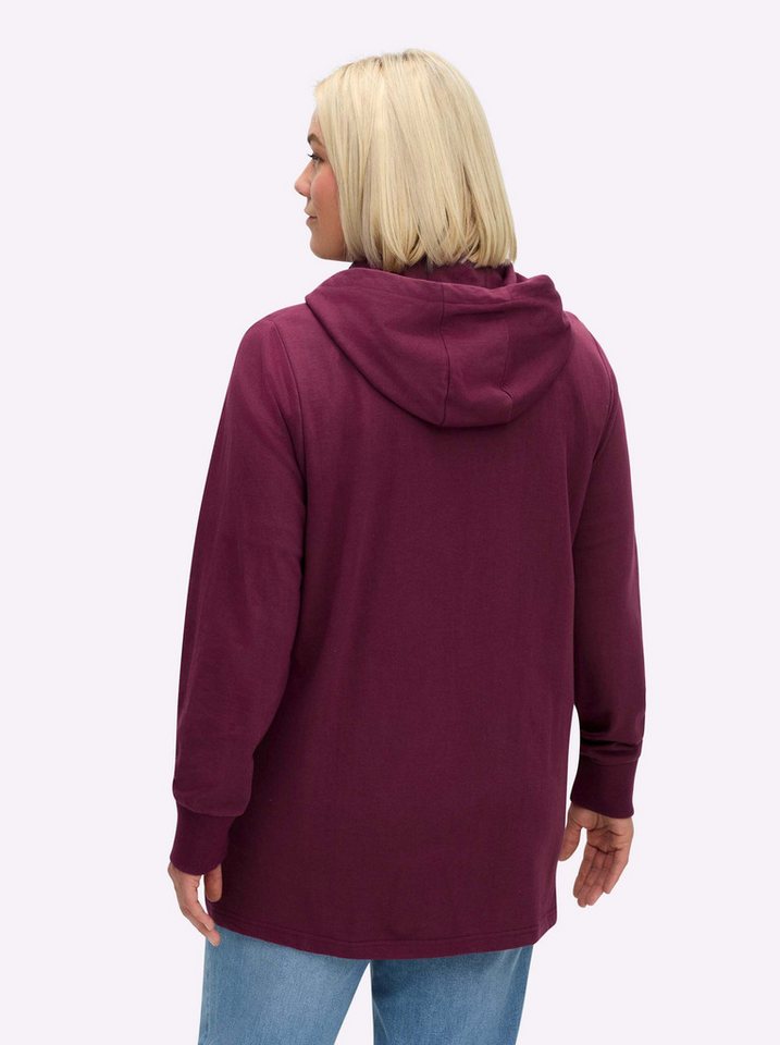 Sheego Shirtjacke Sweatjacke Langarm – Bild 2 von 5