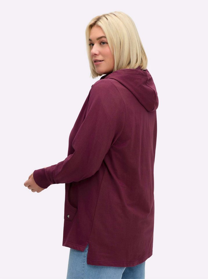 Sheego Shirtjacke Sweatjacke Langarm – Bild 3 von 5