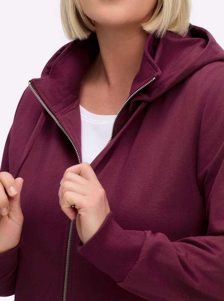 Sheego Shirtjacke Sweatjacke Langarm – Bild 4 von 5