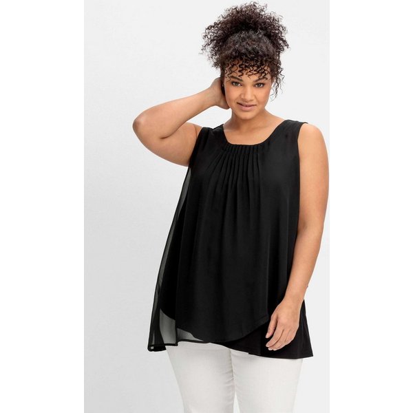Sheego Shirttop Longtop Ärmellos