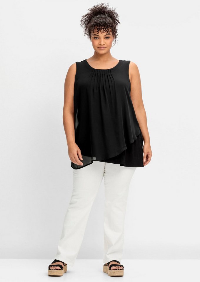 Sheego Shirttop Longtop Ärmellos – Bild 3 von 5
