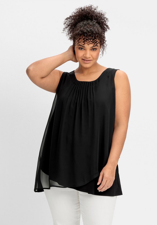 Sheego Shirttop Longtop Ärmellos – Bild 4 von 5
