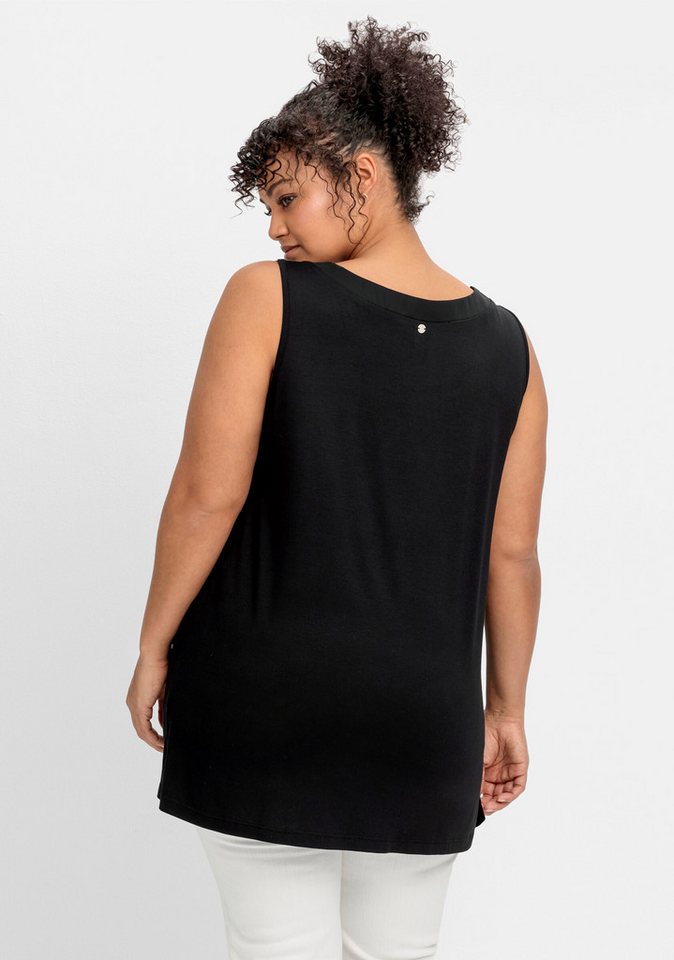 Sheego Shirttop Longtop Ärmellos – Bild 5 von 5