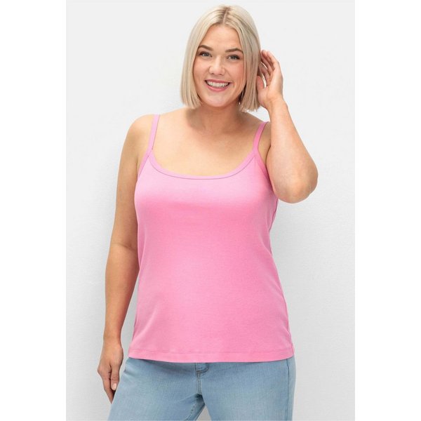 Sheego Shirttop Spaghettitop Ärmellos