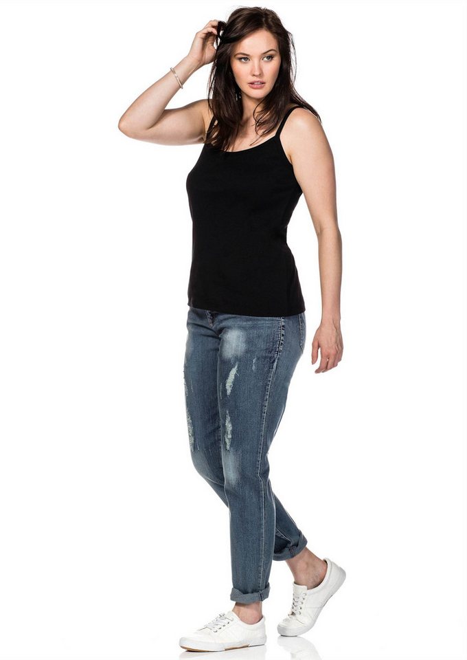 Sheego Shirttop Spaghettitop Ärmellos – Bild 3 von 5