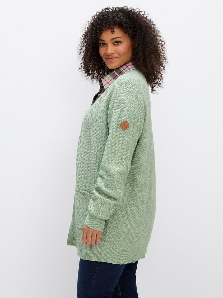 Sheego Strickjacke Strickjacke Langarm Feinstrick – Bild 4 von 5