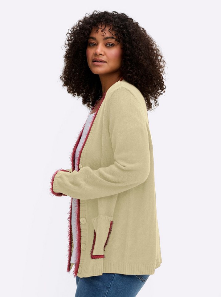 Sheego Strickjacke Strickjacke Langarm Jersey – Bild 3 von 5