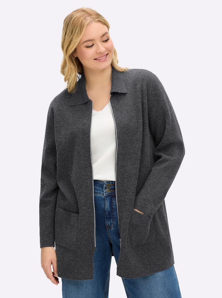 Sheego Strickjacke Strickjacke Langarm – Bild 5 von 5