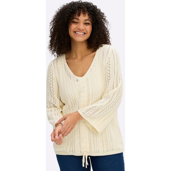 Sheego Strickpullover 3/4-Arm-Pullover 3/4-Arm Ajourstrick