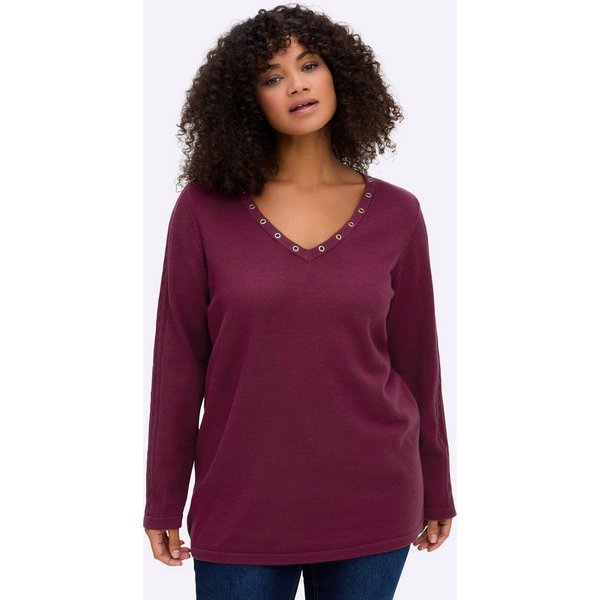 Sheego Strickpullover Pullover Langarm Ajourstrick