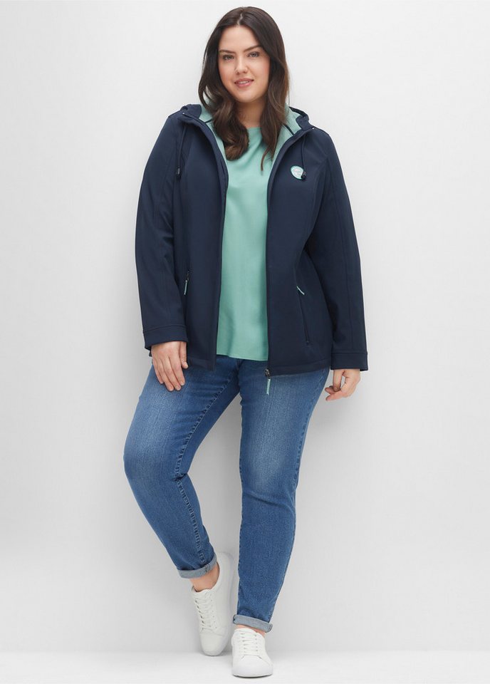 Sheego Winterjacke Softshelljacke Langarm mit Fleece-Innenseite, winddichte Qualität – Bild 2 von 5