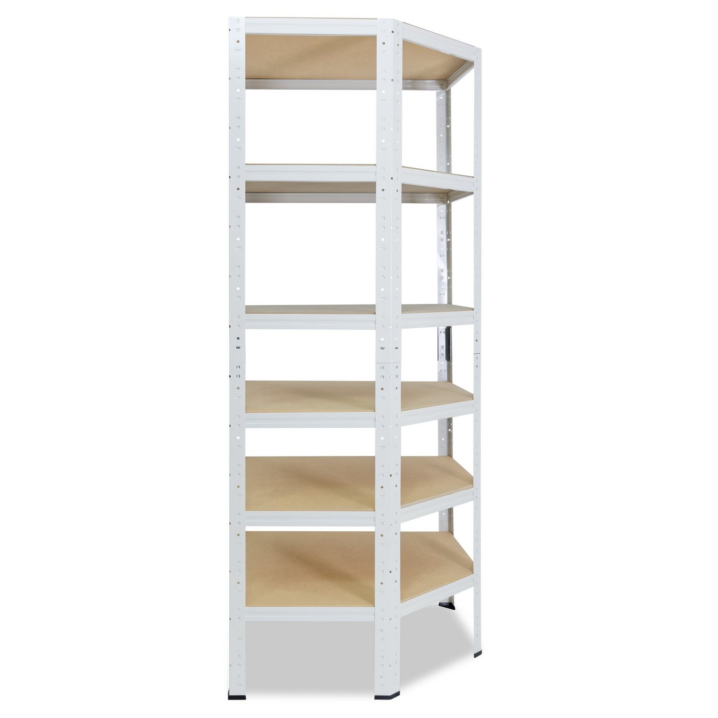 shelfplaza Eckregal HOME, 180x60x30cm weiß, Metall Eckregal stehend mit 6 Böden – Bild 5 von 5