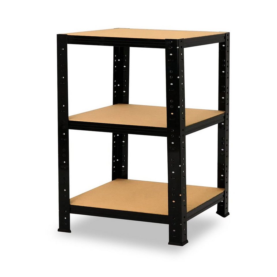 shelfplaza Schwerlastregal BLACK, 90x50x50cm schwarz, 3 Böden, Wohnraumregal oder Büroregal – Bild 5 von 5