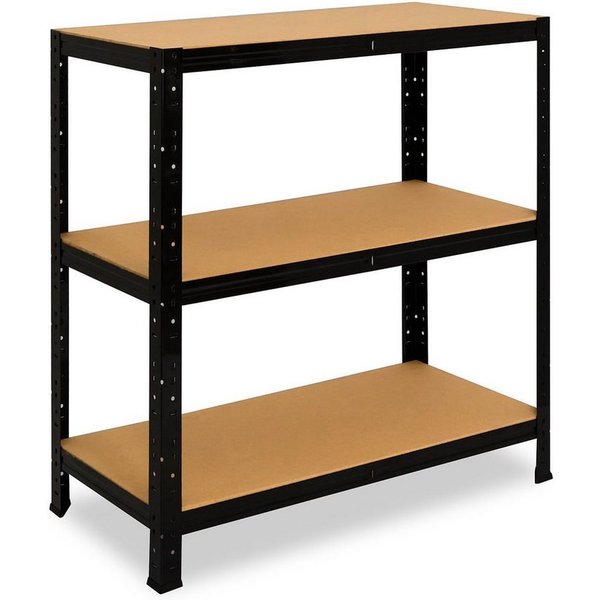 shelfplaza Schwerlastregal BLACK, 90x60x40cm schwarz, 3 Böden, Wohnraumregal oder Büroregal