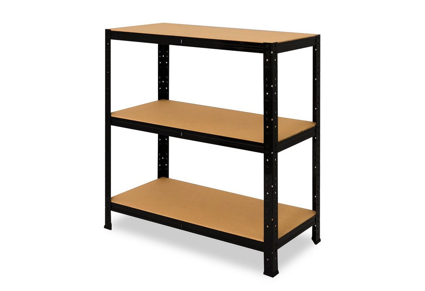 shelfplaza Schwerlastregal BLACK, 90x60x40cm schwarz, 3 Böden, Wohnraumregal oder Büroregal – Bild 5 von 5