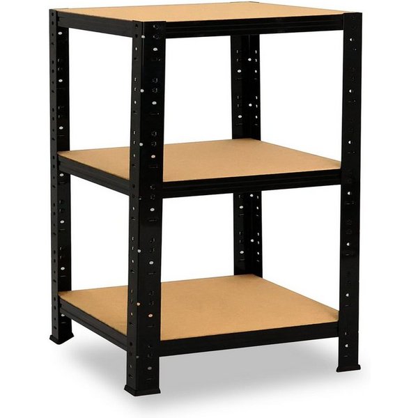 shelfplaza Schwerlastregal BLACK, 100x40x40cm schwarz, 3 Böden, Wohnraumregal oder Büroregal