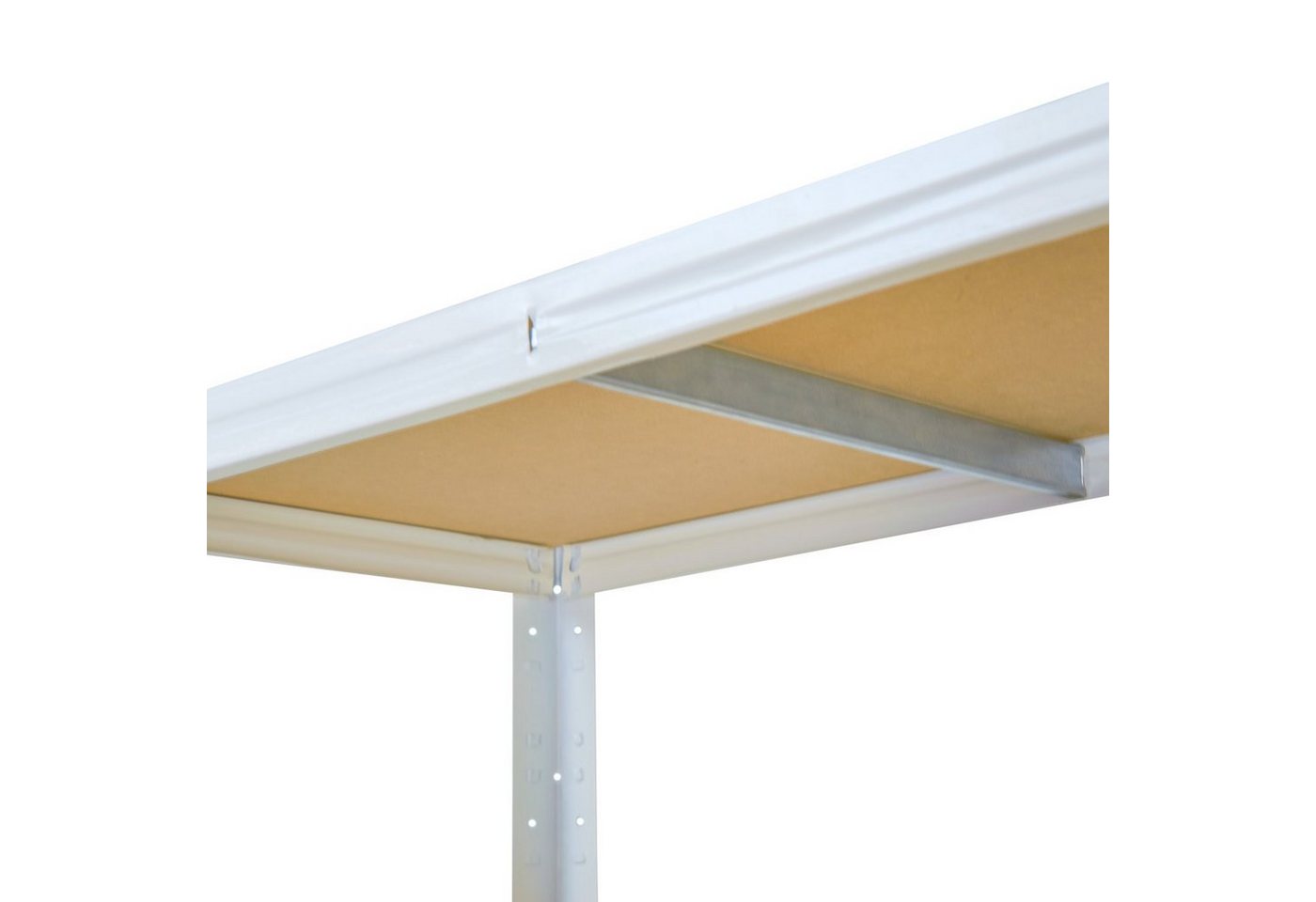 shelfplaza Schwerlastregal HOME, 200x60x50cm weiß, 6 Böden, Kellerregal, Garagenregal, Steckregal – Bild 2 von 5