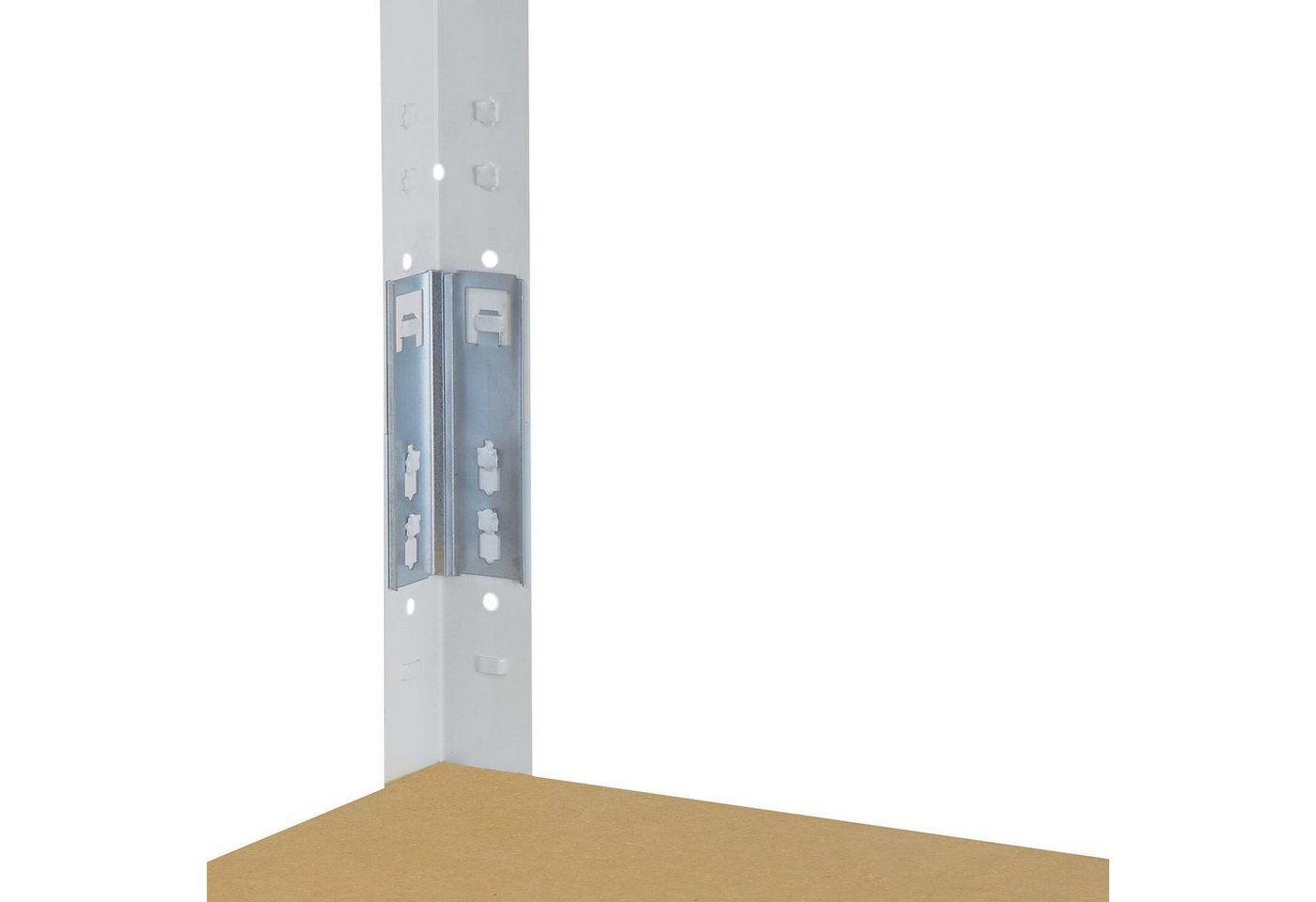 shelfplaza Schwerlastregal HOME, 200x60x50cm weiß, 6 Böden, Kellerregal, Garagenregal, Steckregal – Bild 4 von 5