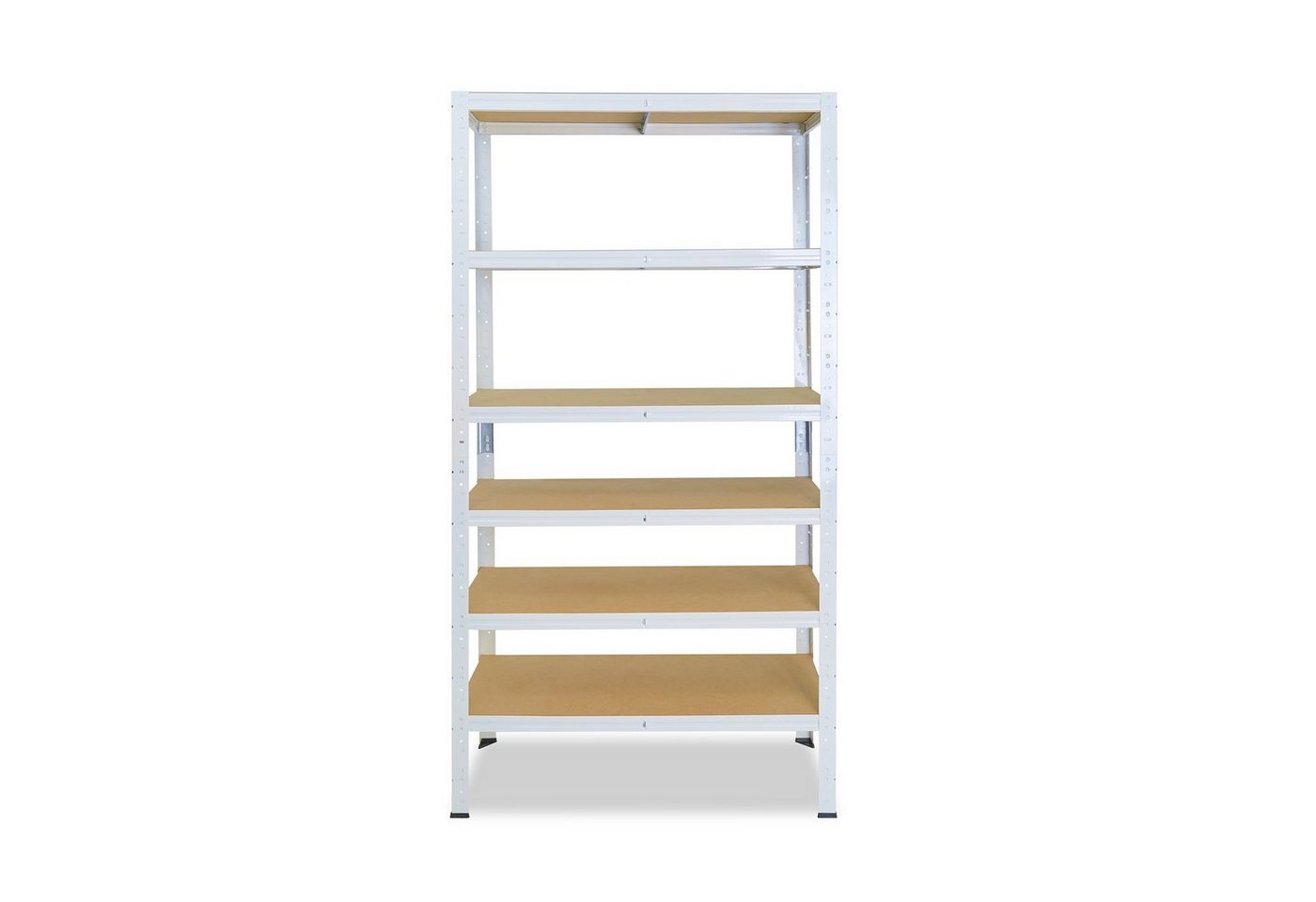 shelfplaza Schwerlastregal HOME, 200x60x50cm weiß, 6 Böden, Kellerregal, Garagenregal, Steckregal – Bild 5 von 5
