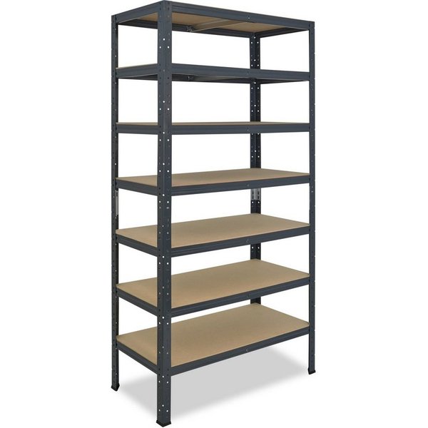 shelfplaza Schwerlastregal HOME, 200x100x40cm anthrazit, 7 Böden, Kellerregal, Garagenregal, Steckregal