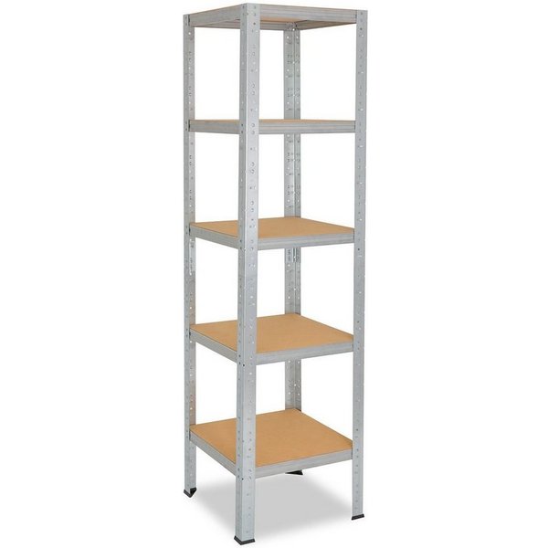 shelfplaza Schwerlastregal HOME, 180x30x30cm verzinkt, 5 Böden, Kellerregal, Garagenregal, Steckregal