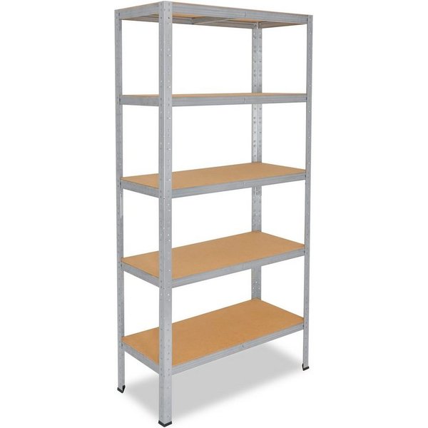 shelfplaza Schwerlastregal HOME, 200x80x40cm verzinkt, 5 Böden, Kellerregal, Garagenregal, Steckregal