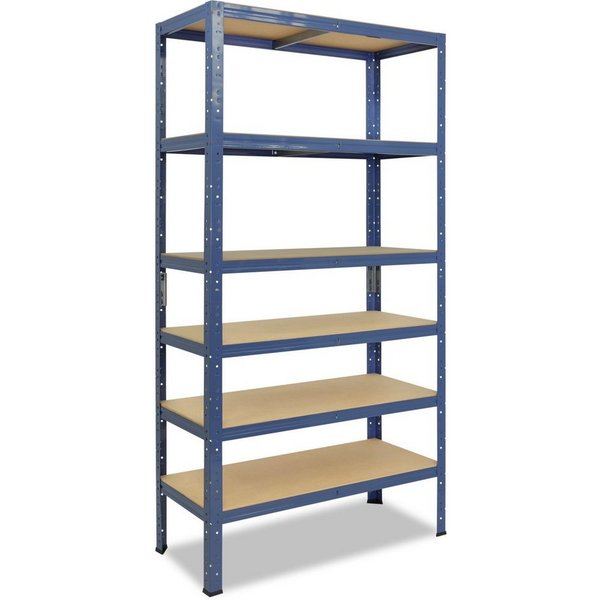 shelfplaza Schwerlastregal HOME, 180x30x60cm blau, 6 Böden, Kellerregal, Garagenregal, Steckregal