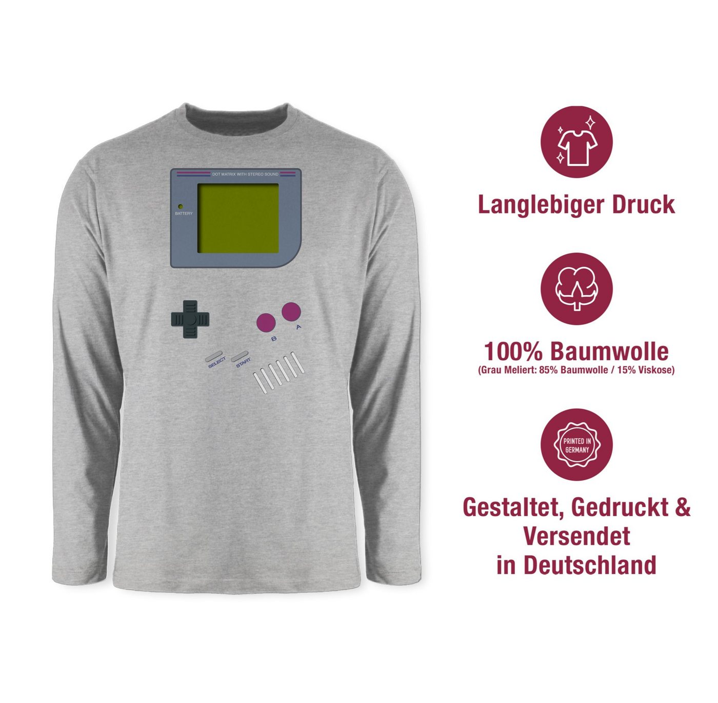 Shirtracer Rundhalsshirt Gameboy, Nerds I 90s I 90iger I Fastnacht I Fasnacht I Fasnet Karneval & Fasching – Bild 3 von 4