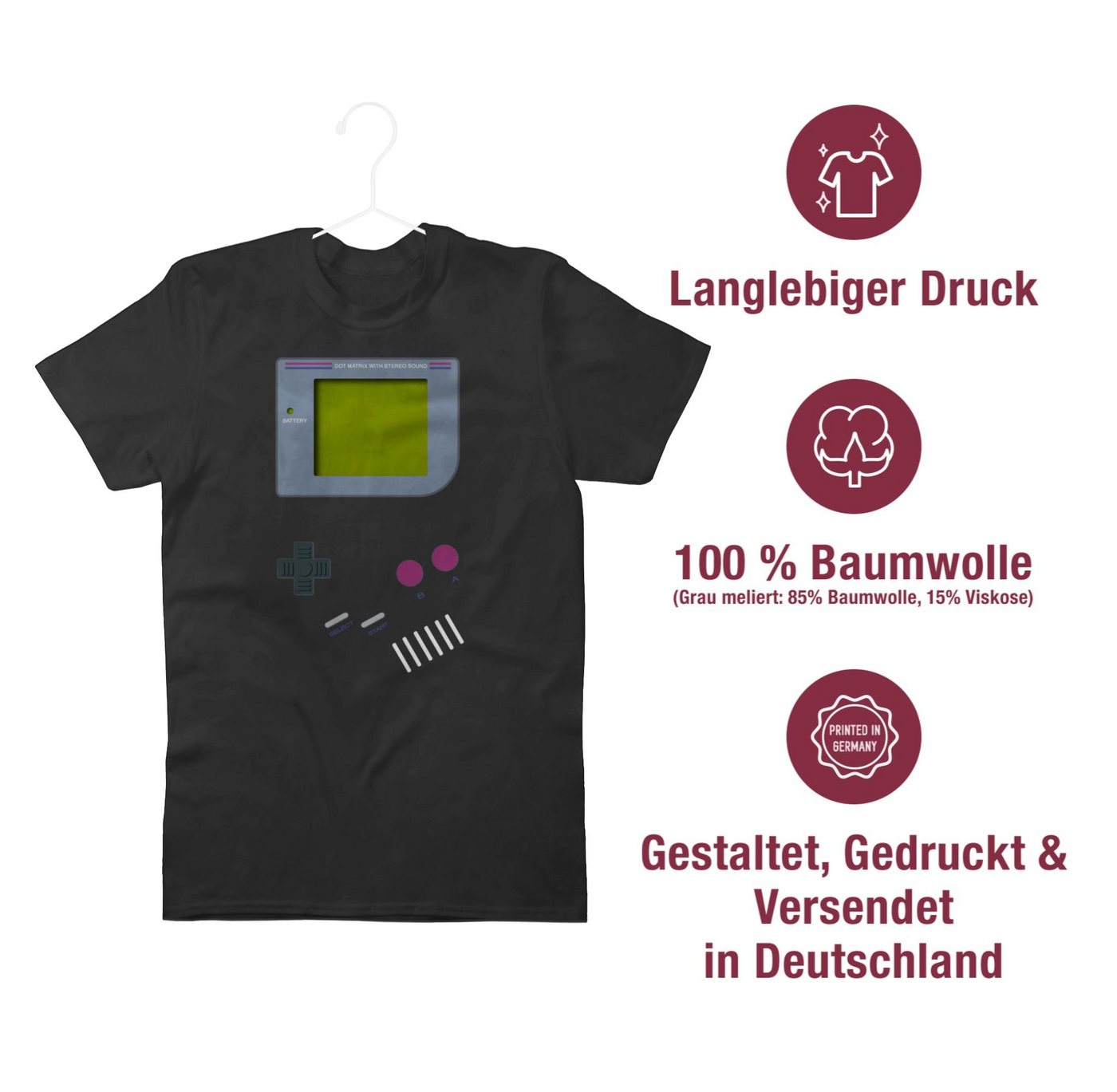 Shirtracer T-Shirt Gameboy, Nerds I 90s I 90iger I Fastnacht I Fasnacht I Fasnet Karneval & Fasching – Bild 4 von 5