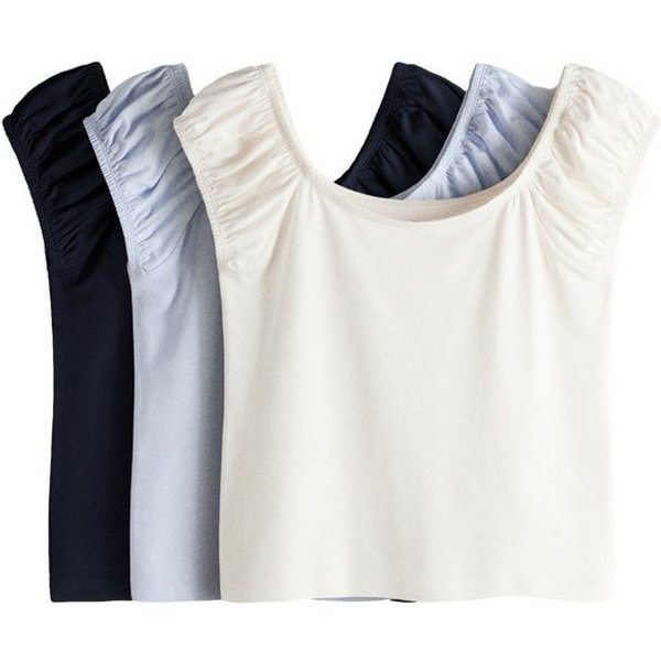 The Set Shirttop The Set T-Shirts mit geraffter Schulter, 3er-Pack (3-tlg)
