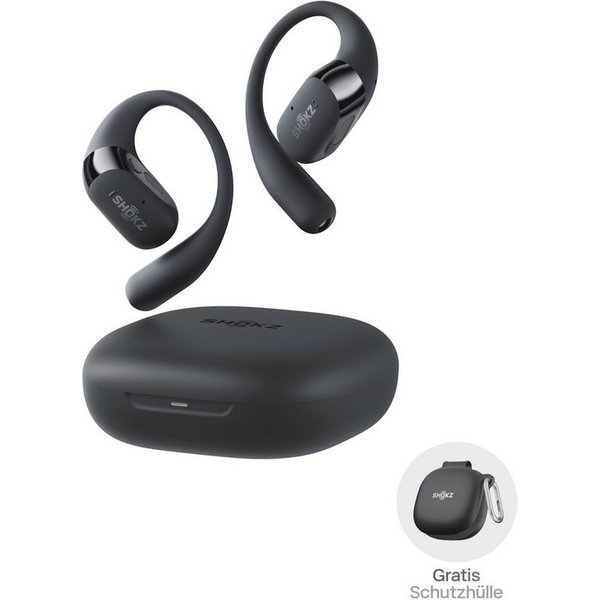 Shokz Shokz OpenFit 2+ Black + Case Bluetooth-Kopfhörer (Active Noise Cancelling (ANC), Mit Schutzhülle)
