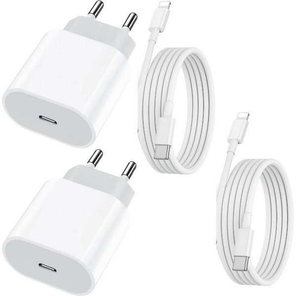 Shopbrothers Schnellladegerät SET 1m und 2m USB C passt für iPhone 11 12 13 Smartphone-Ladegerät (1-tlg)