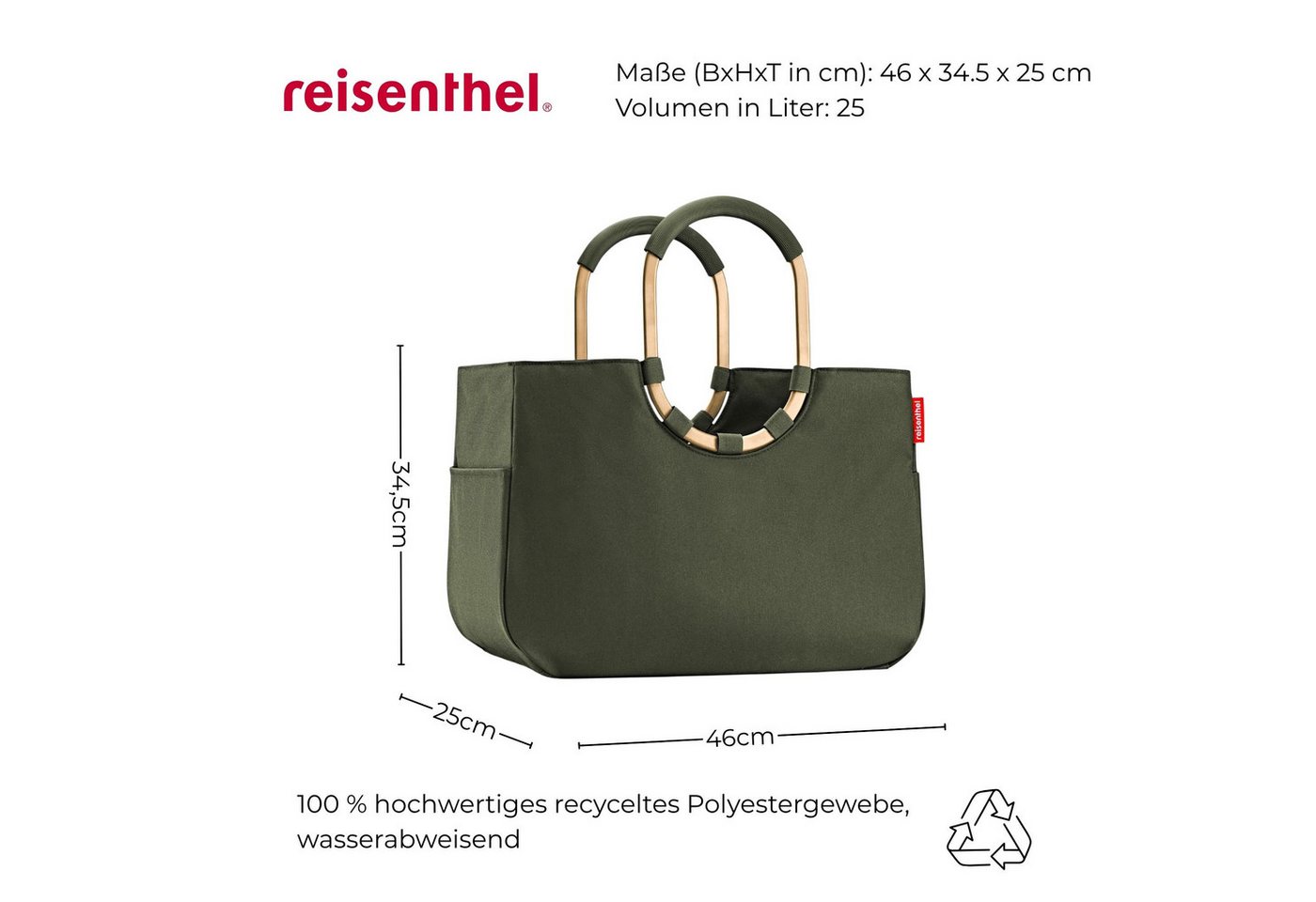 REISENTHEL® Shopper reisenthel loopshopper L Einkaufstasche Tragetasche forest gold OR5054 – Bild 3 von 5