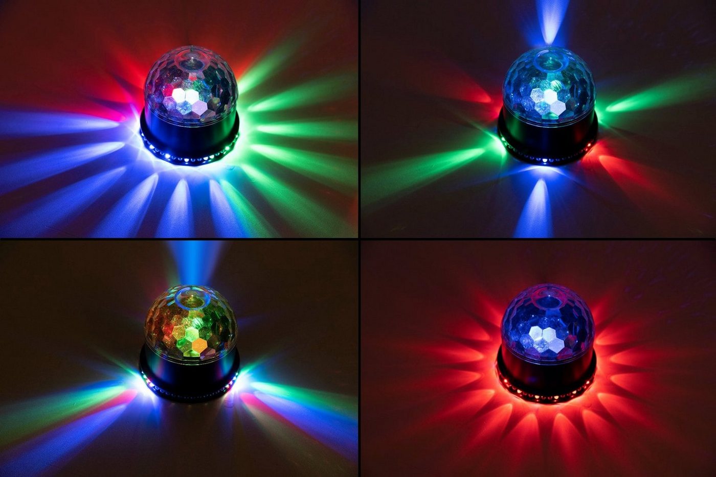 Showlite Discolicht PBM-9 Mini-Party-Ball, LED fest integriert, Farbwechsler, kleine LED Discokugel für Party, Bar, mobile DJs – Bild 4 von 5