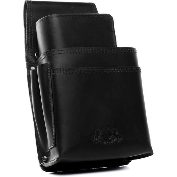 SID & VAIN Geldbörse ABERDEEN, Kellnerportemonnaie mit Holster groß echt Leder Unisex schwarz