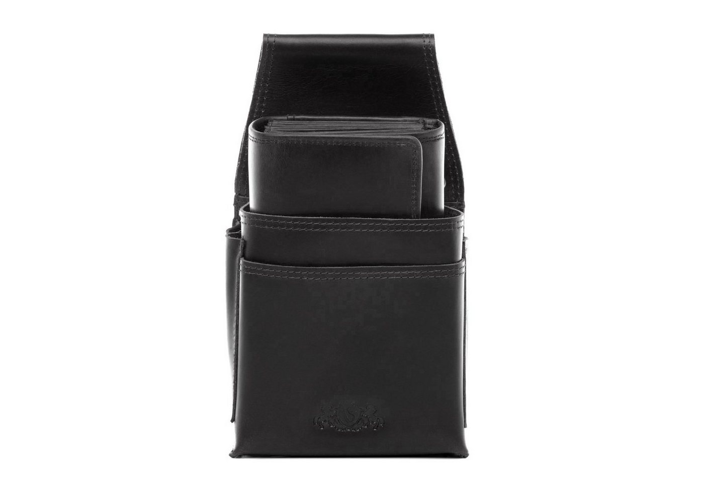 SID & VAIN Geldbörse ABERDEEN, Kellnerportemonnaie mit Holster groß echt Leder Unisex schwarz – Bild 3 von 5