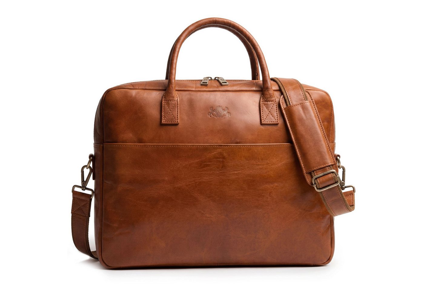 SID & VAIN Messenger Bag Cedar echt Leder Umhängetasche 15 Zoll Laptop, Arbeitstasche Businesstasche Damen Herren Aktentasche Herren braun – Bild 3 von 5
