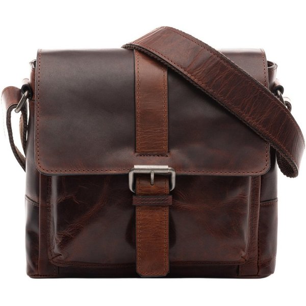 SID & VAIN Messenger Bag echt Leder Schultertasche groß braun GRAHAM, Umhängetasche echt Leder Unisex, Crossbody Bag braun