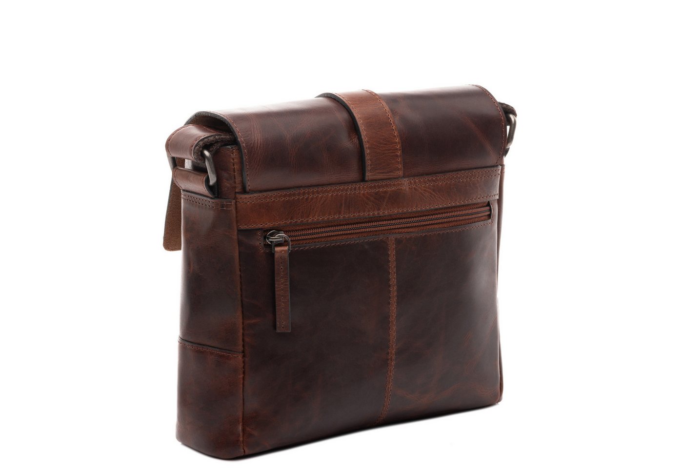SID & VAIN Messenger Bag echt Leder Schultertasche groß braun GRAHAM, Umhängetasche echt Leder Unisex, Crossbody Bag braun – Bild 5 von 5