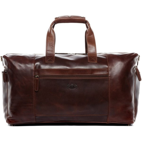 SID & VAIN Reisetasche echt Leder Weekender groß braun BRISTOL SIDE, Echtleder Reisegepäck für Damen & Herren, Sporttasche XL braun