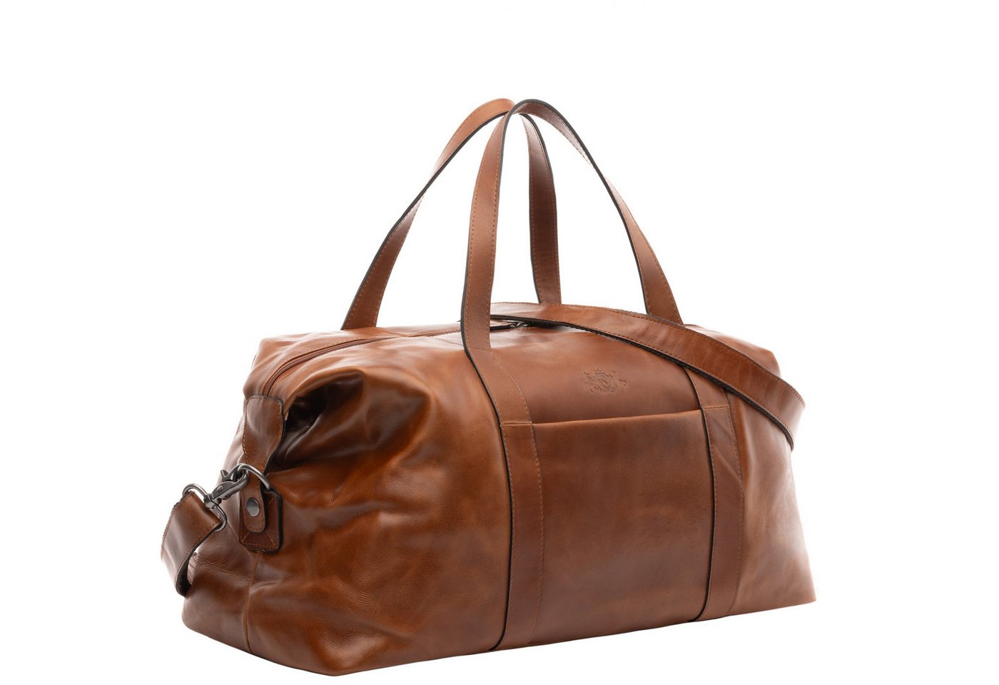 SID & VAIN Reisetasche echt Leder Weekender groß hell-braun AUBURN, Echtleder Reisegepäck für Damen & Herren, Sporttasche XL braun-cognac – Bild 3 von 5