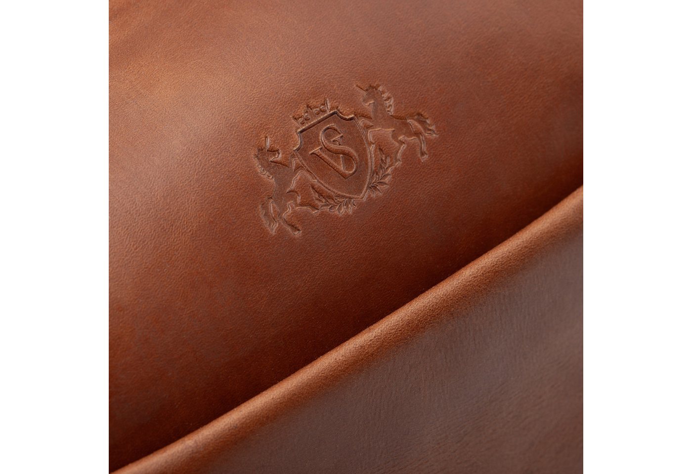 SID & VAIN Reisetasche echt Leder Weekender groß hell-braun AUBURN, Echtleder Reisegepäck für Damen & Herren, Sporttasche XL braun-cognac – Bild 5 von 5